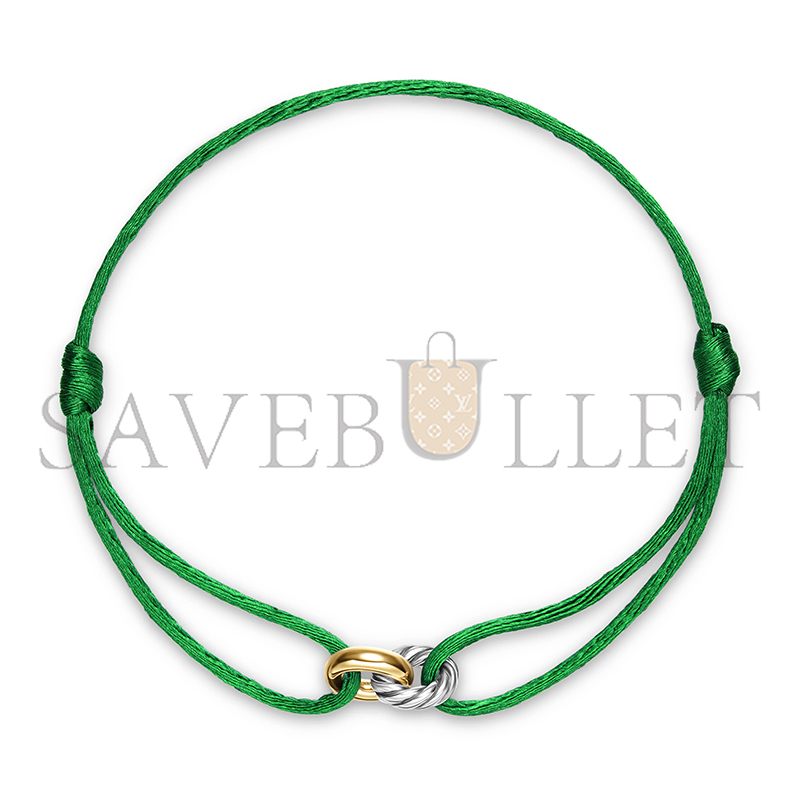Dau1d Yvrm*n SCULPTED CABLE LINKED CORD BRACELET B18445 S4GRN